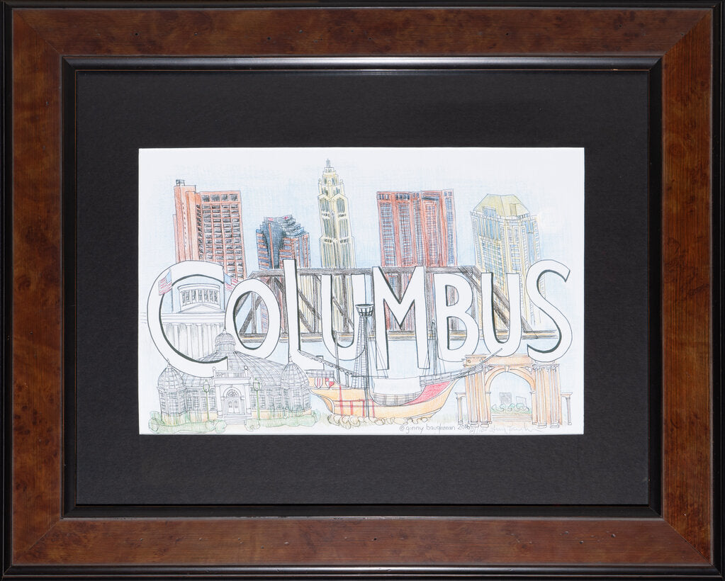 Downtown Columbus 11x17 Framed