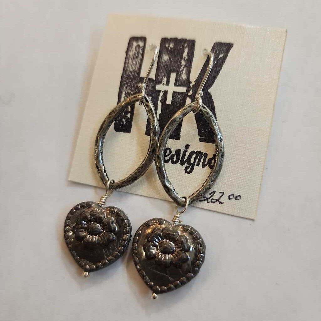Czech Heart w/ Flower Earrings