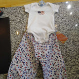 Star onesie set flag decal