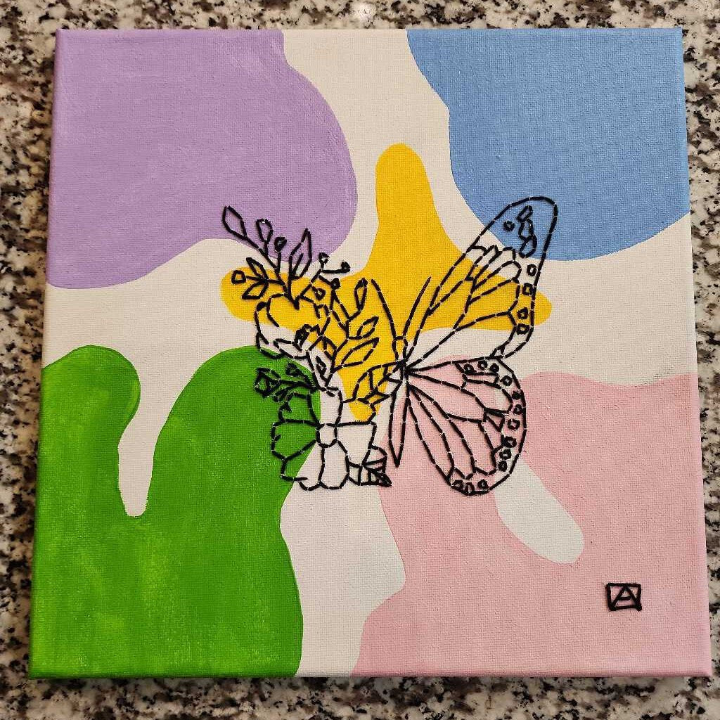 Flower butterfly painting