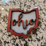 scarlet and gray 3 d magnet