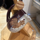 Purple Grape Leaf Hand Thrown Ceramic Mug