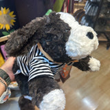 Dog in strip shirt