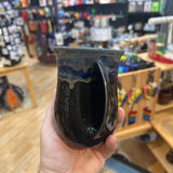 RIGHT HANDED Hand Thrown Ceramic, Hand Warmer Mug