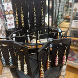 Beaded Spiral Earrings- Pink Glow