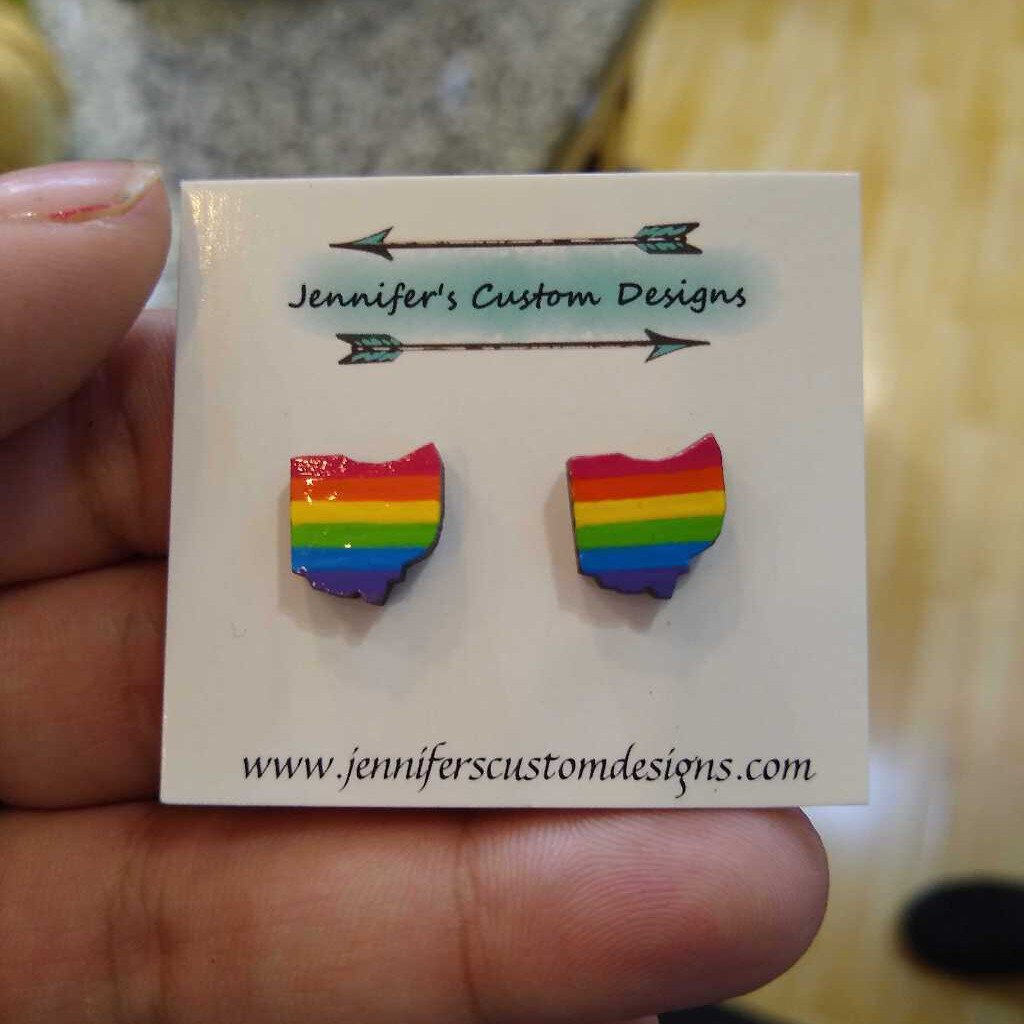 Pride Ohio rainbow earrings