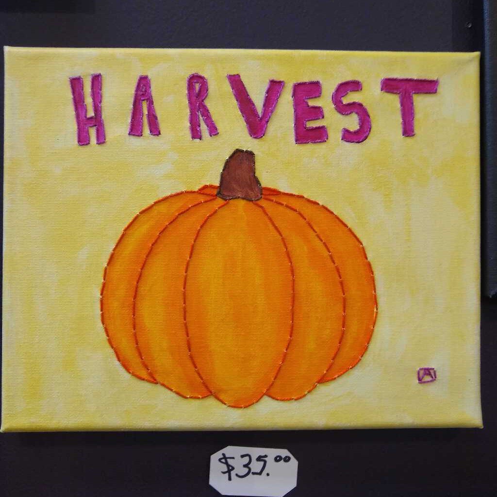 Harvest Stitched Painting 8" x 10"