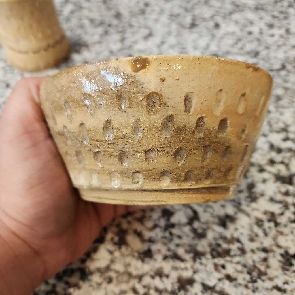 Carved Bowl and Cup Set